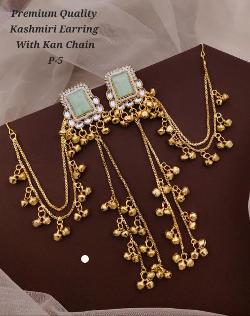 Premium quality kashmiri earring with kan chain P 5 Wholesale fashion jewellery Pune